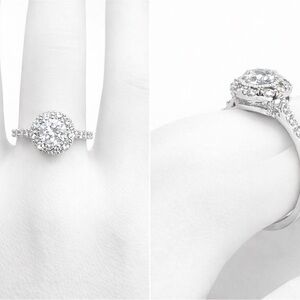 White Gold Diamond Engagement Halo Ring